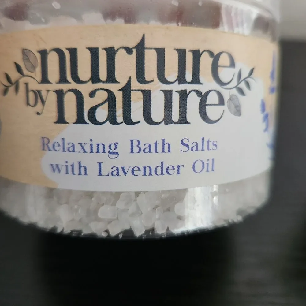 Nurture by Nature Bath Bundle Bath Salts & Bath Bomb Bar Lavender Scented